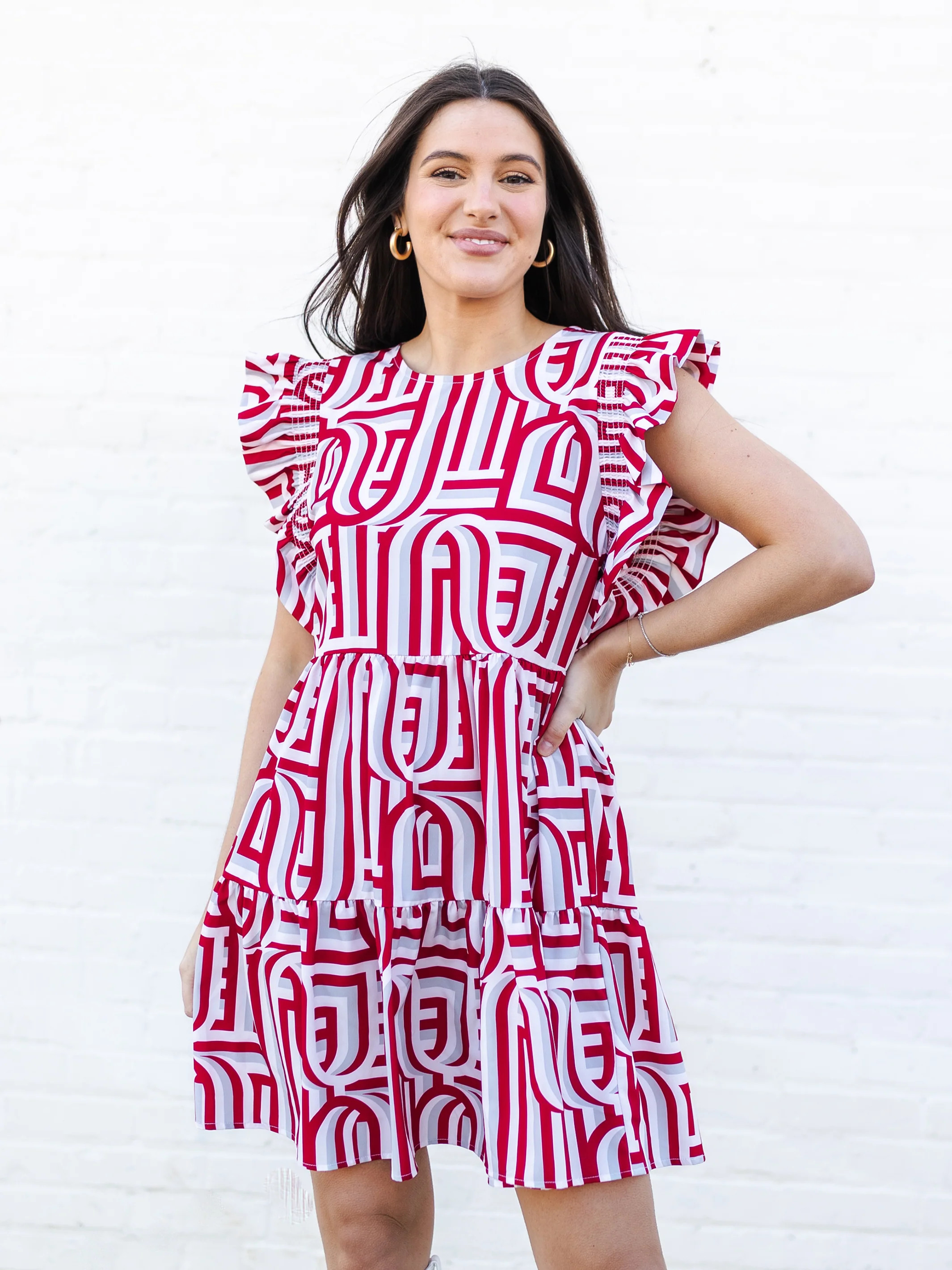 Everly Dress | Touchdown Crimson + White | Michelle McDowell