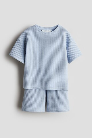 2-piece waffled jersey set - Light blue - Kids | H&M GB | H&M (UK, MY, IN, SG, PH, TW, HK)