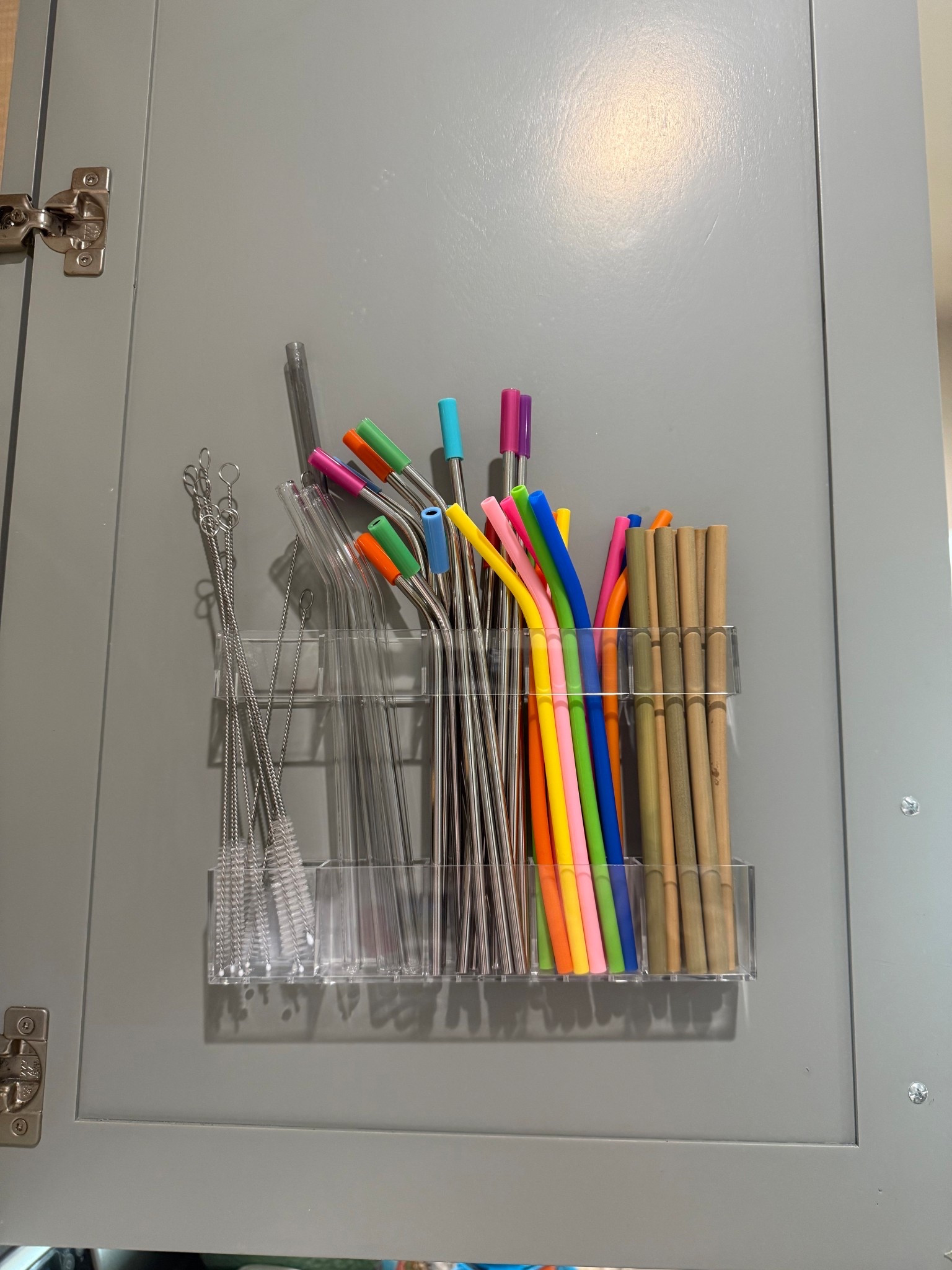 My new straws and in cabinet straw organizer 