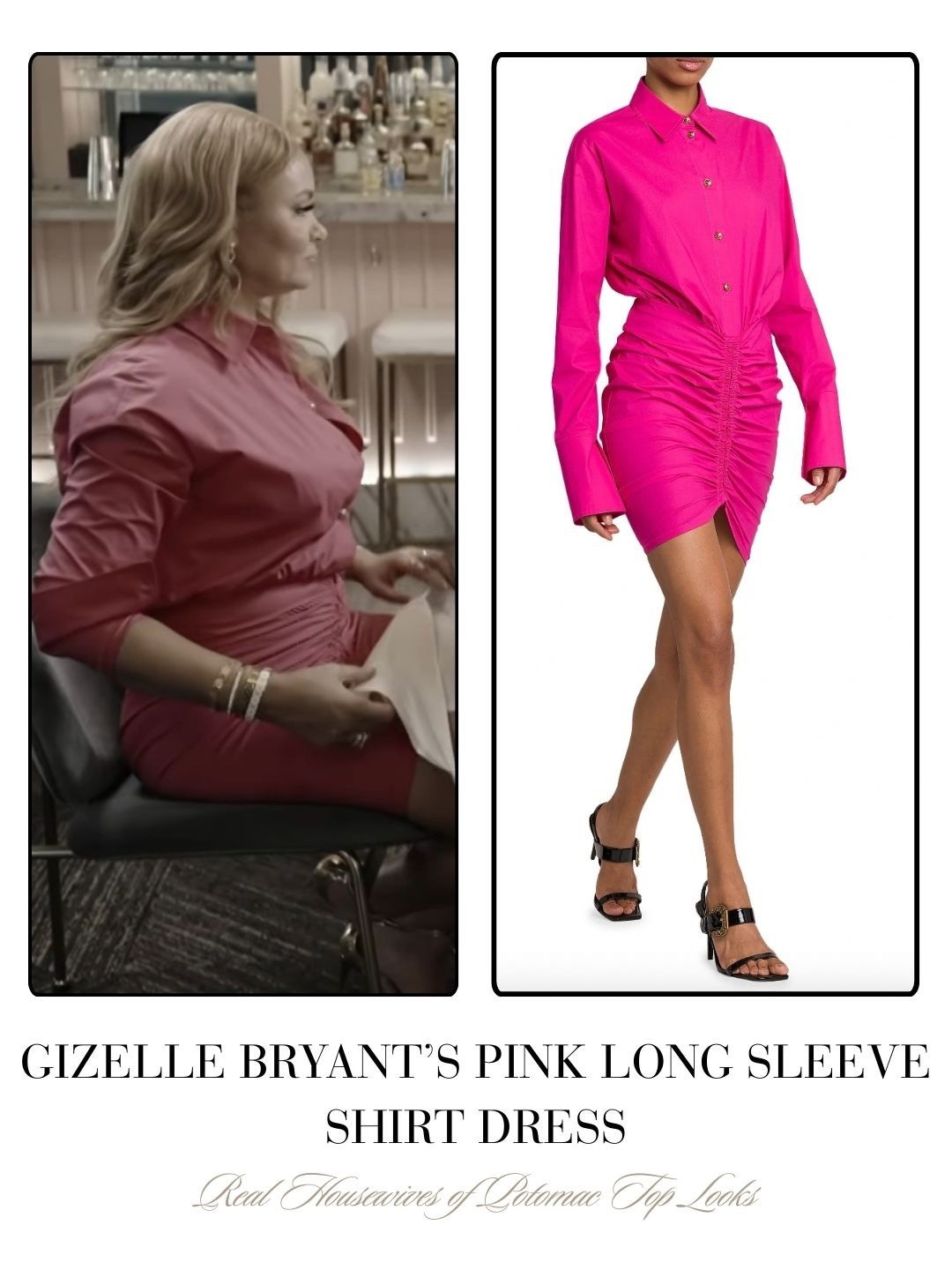Gizelle Bryant’s Pink Long Sleeve Shirt Dress 