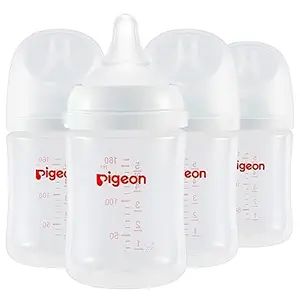 Pigeon PP Nursing Bottle Wide Neck, Streamlined Body, Natural Feel, Easy to Clean, 5.4 Oz (Pack o... | Amazon (US)