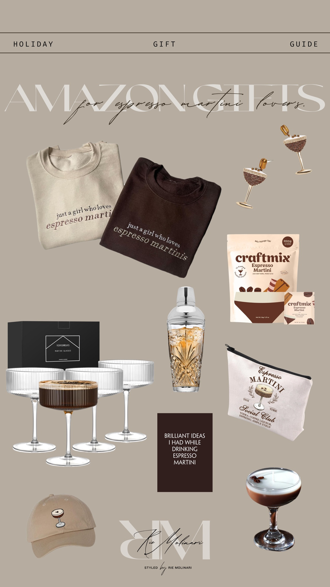 Gift ideas for the espresso martini lovers! 

Sweatshirts, Glasses, Cocktails, Jewelry, Gift Guides, gifts for her, Holiday Gifting

#LTKGiftGuide #LTKHoliday