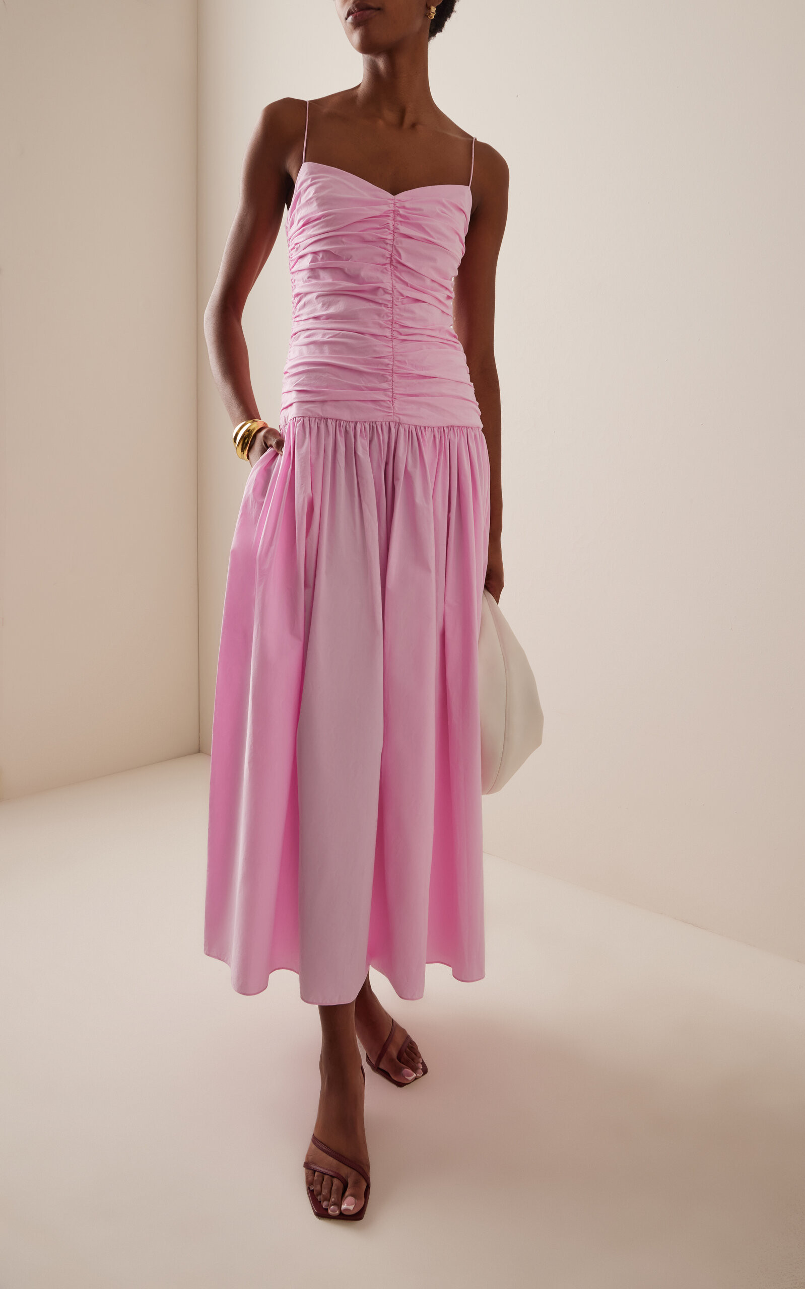 Exclusive Gathered Cotton Drop-Waist Dress | Moda Operandi (Global)