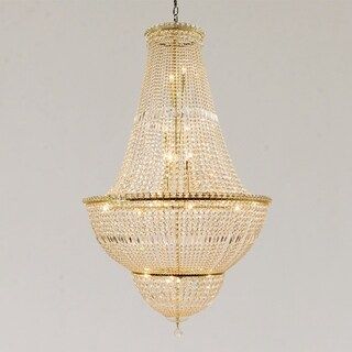 French Empire 24 Light 36 in. Gold Finish Crystal Chandelier Round Large - Large Chandelier | Bed Bath & Beyond