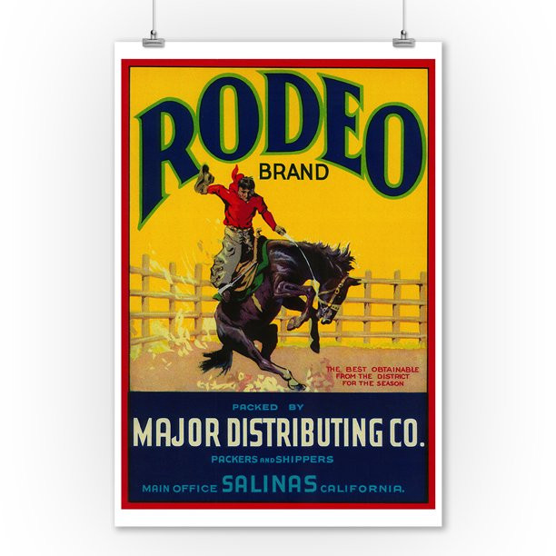 Rodeo Vegetable - Vintage Label (9x12 Art Print, Wall Decor Travel Poster) | Walmart (US)