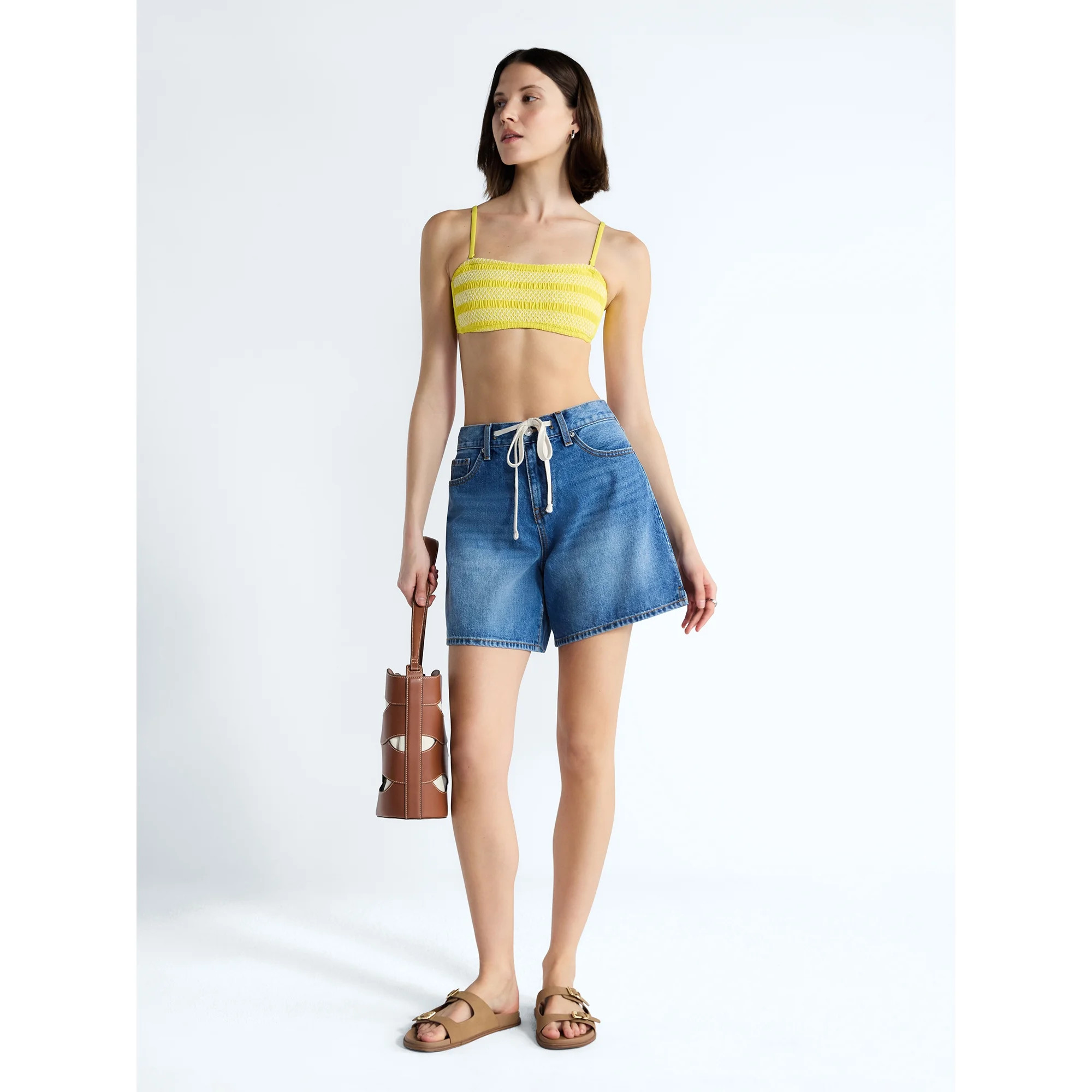 Free Assembly Women's Textured Bandeau Bikini Top, Sizes XS-XL | Walmart (US)