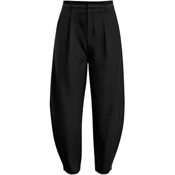 Womens Barrel Dress Pants High Waisted Pleated Baggy Trousers with Pockets | Business Casual Styl... | Amazon (US)