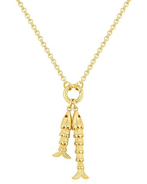 Fish Necklace for Women Gold Plated Fish Pendant Adjustable Necklace Bohemian Beach Jewelry | Amazon (US)