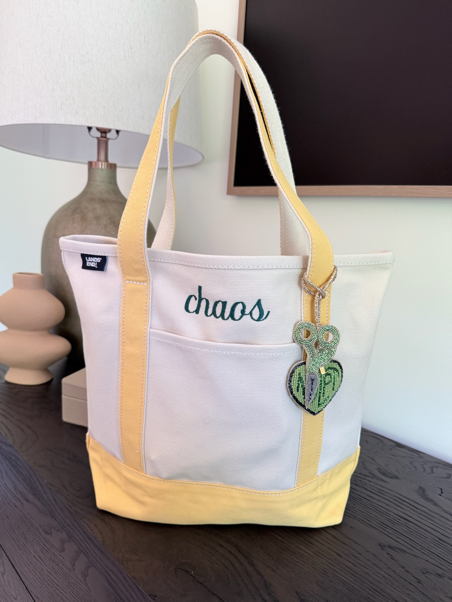 My customized Lands’ End bag is such a cute everyday carry, and the needlepoint bag charm adds the perfect fun touch.  

 #LTKdayinmylife #LTKmomlife #LTKHome