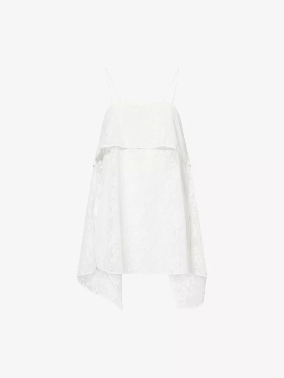 Anya Waterfall Sheer Lace Top | Selfridges