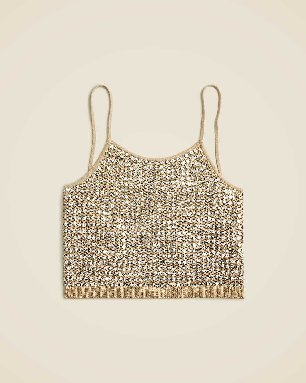 Collection tie-back pointelle tank top with sequins | J. Crew US