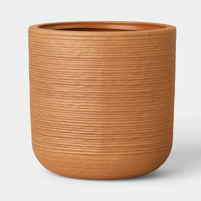 Fluted Outdoor Planter Terracotta Orange 10" - Threshold\u2122 | Target