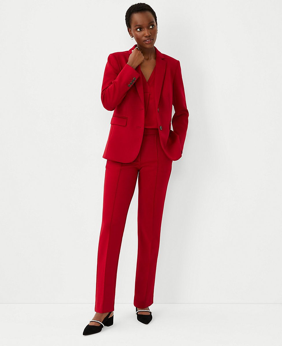 The High Waist Straight Pant in Double Knit | Ann Taylor (US)