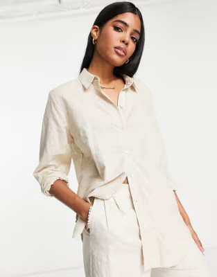 JDY - Chemise oversize en lin - Beige | ASOS (Global)