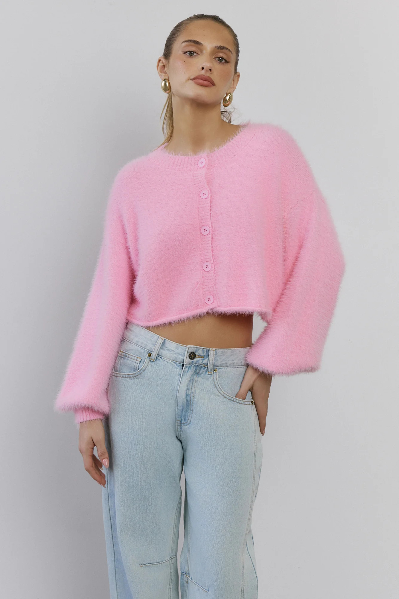 Cloud Nine Fluffy Cardigan Pink | Hello Molly (US)