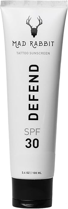 Mad Rabbit Defend Tattoo Sunscreen- SPF 30 100mL Tube- Mineral Sunscreen Lotion - Tattoo Fade Pro... | Amazon (US)