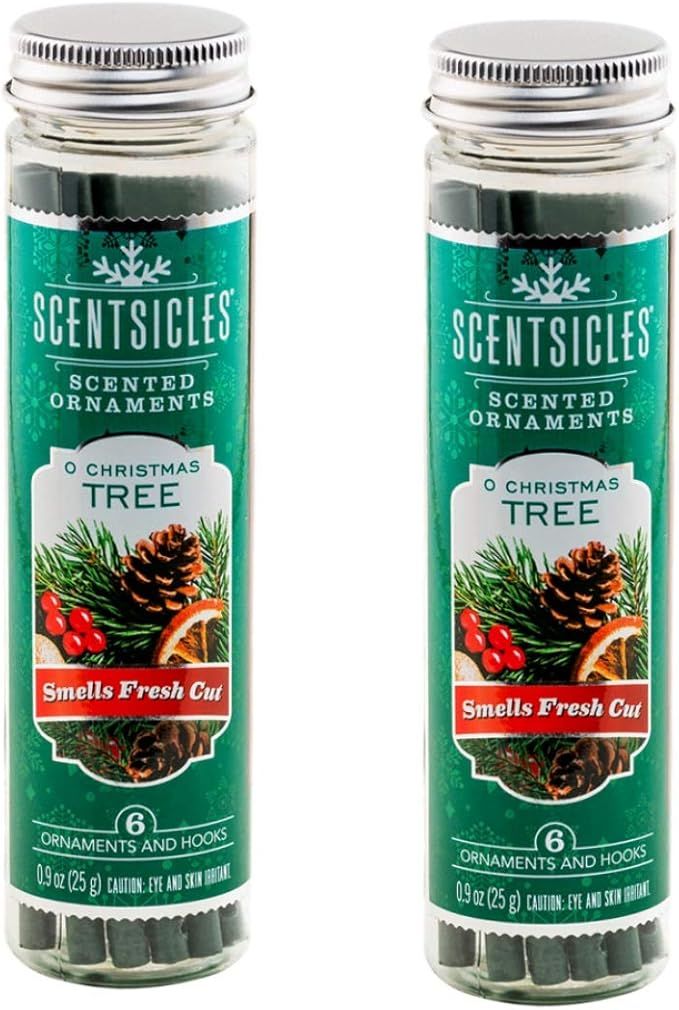 Scentsicles O Christmas Tree Scented Ornaments with Hooks - 2 Bottles (12 Sticks Total) | Amazon (US)