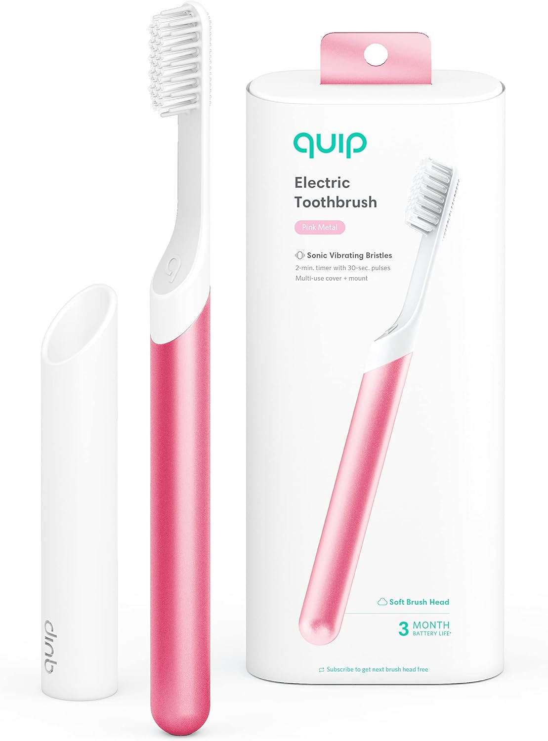 Quip Adult Electric Toothbrush - Sonic Toothbrush with Travel Cover & Mirror Mount, Soft Bristles... | Amazon (US)