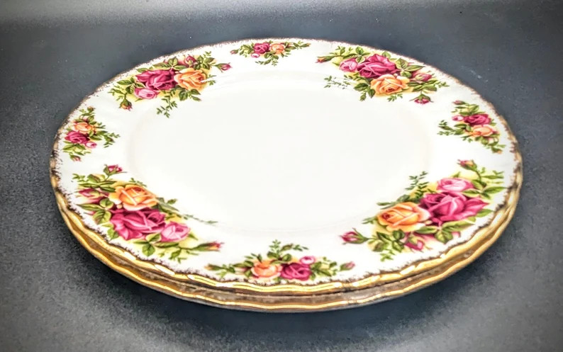 Set of 2 Vintage Royal Albert Old Country Roses Bone China England 1962 Backstamp Salad Plates 8 ... | Etsy (US)