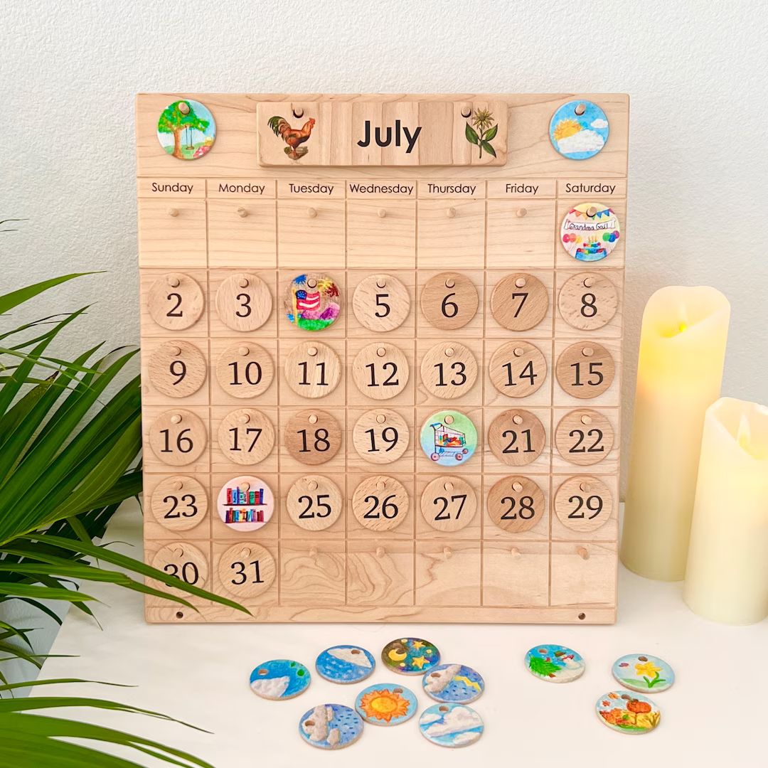 Home Calendar from Jennifer Wooden Perpetual Calendar - Etsy | Etsy (US)