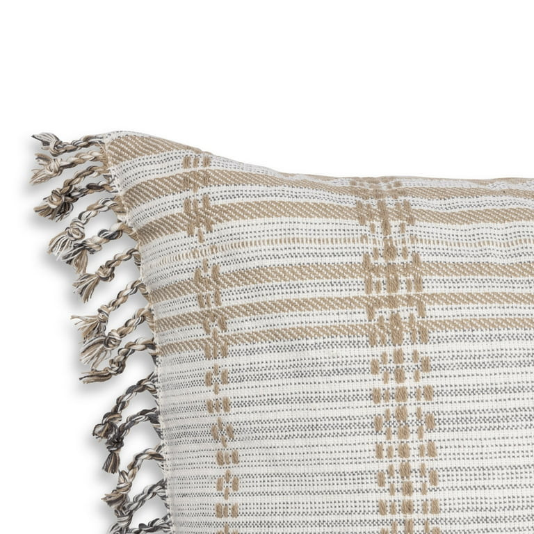 Better Homes & Gardens Reversible Plaid Decorative Square Throw Pillow, 20" x 20", Brown, 1 per P... | Walmart (US)