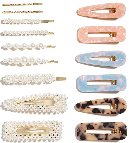 15 Pcs Pearl Hair Clip for Women Acrylic Hair Clips Handmade Pearl Hair Pins for Girls Hair Baret... | Amazon (US)