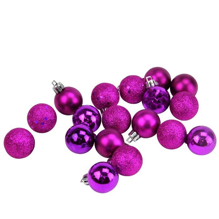 Northlight 18ct Shatterproof 4-Finish Christmas Ball Ornament Set 1.25" - Purple | Target