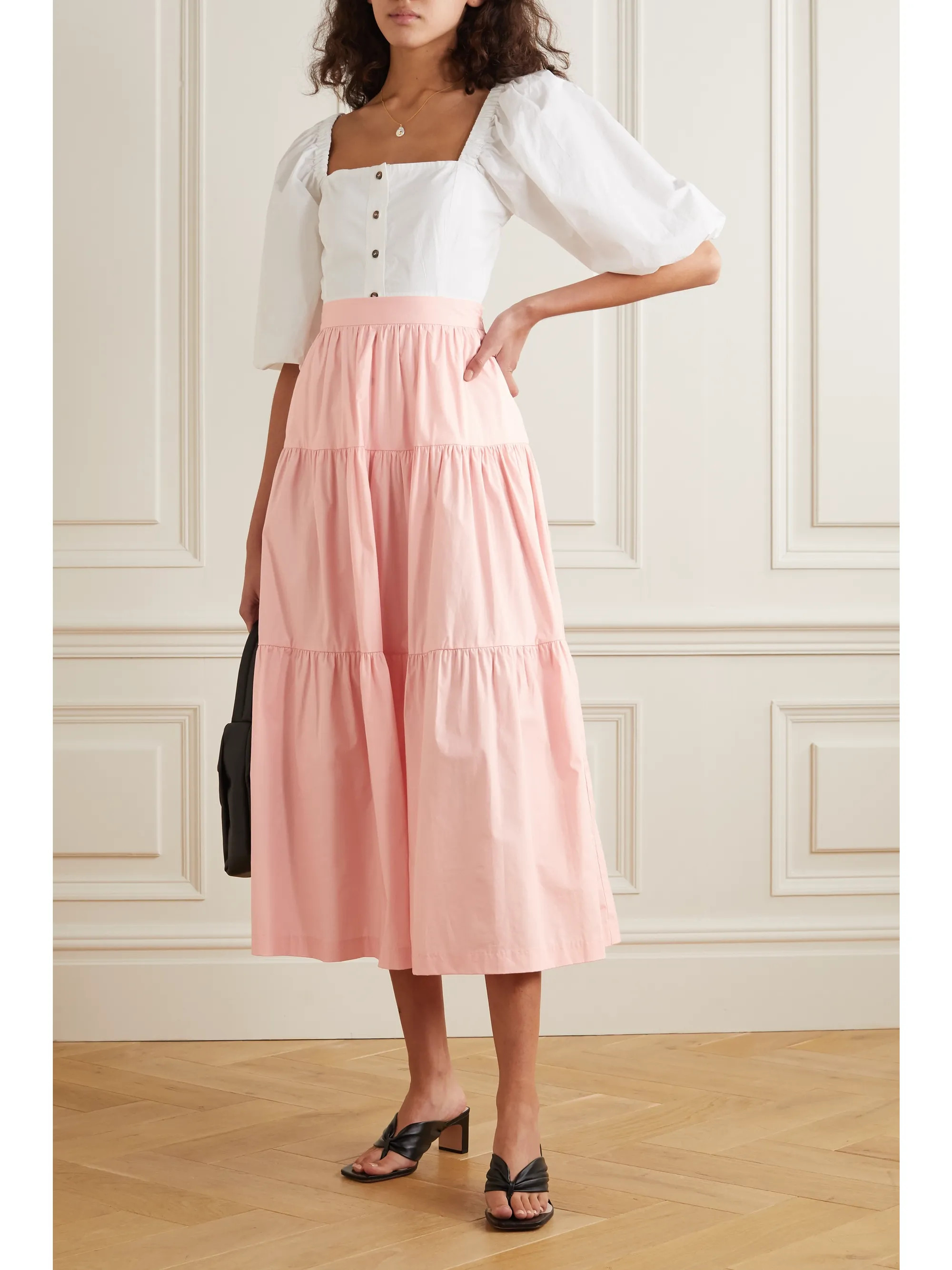 Sea tiered stretch-cotton poplin maxi skirt | NET-A-PORTER (US)