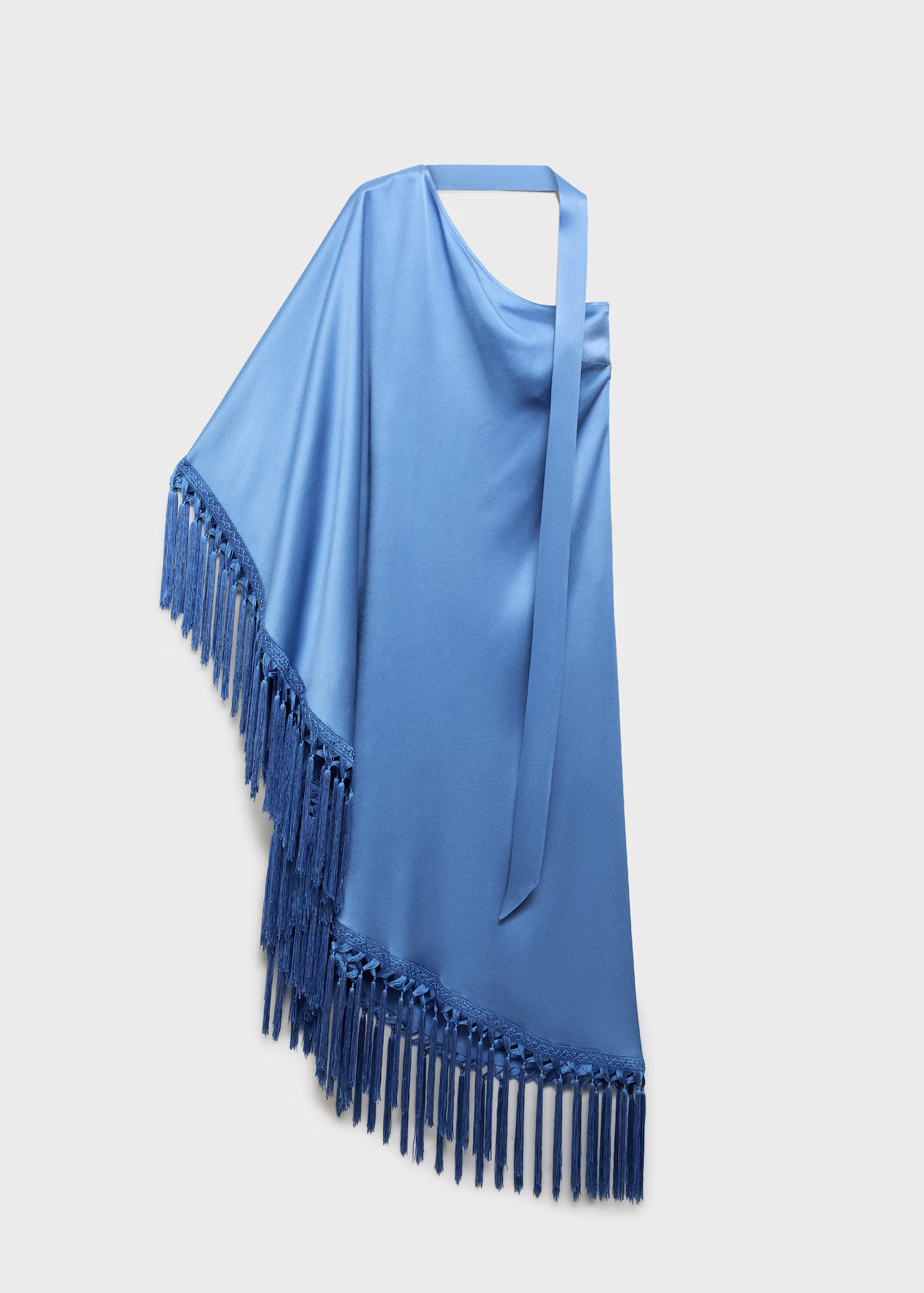 Asymmetrical satin dress with fringes - Women | MANGO USA | Mango (US/MX/AU)