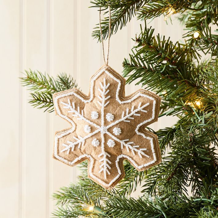Embroidered Felt Gingerbread Ornament | West Elm (US)