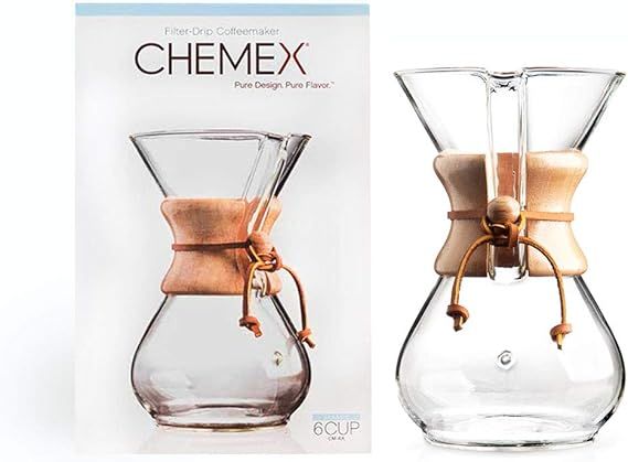 CHEMEX Pour-Over Glass Coffeemaker - Classic Series - 6-Cup - Exclusive Packaging | Amazon (US)