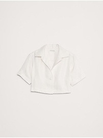 Oversized Linen Cropped Resort Shirt | Banana Republic (US)