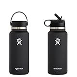 Hydro Flask Wide Mouth Bottle with Flex Cap & Wide Mouth Straw Lid - Stainless Steel Reusable Water  | Amazon (US)