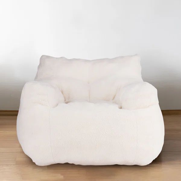 Cozy Teddy Fabric Bean Bag Chair - Soft And Comfy Lounge Seating | Wayfair North America
