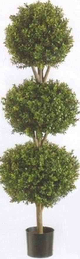 One 56 inch Outdoor Artificial Boxwood Triple Ball Topiary Tree Potted UV 5 6 4 | Amazon (US)