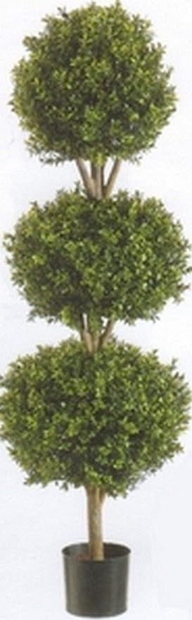 One 56 inch Outdoor Artificial Boxwood Triple Ball Topiary Tree Potted UV 5 6 4 | Amazon (US)