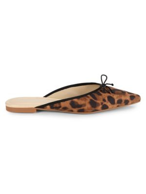 Nora Animal Print Suede Flat Mules | Saks Fifth Avenue OFF 5TH