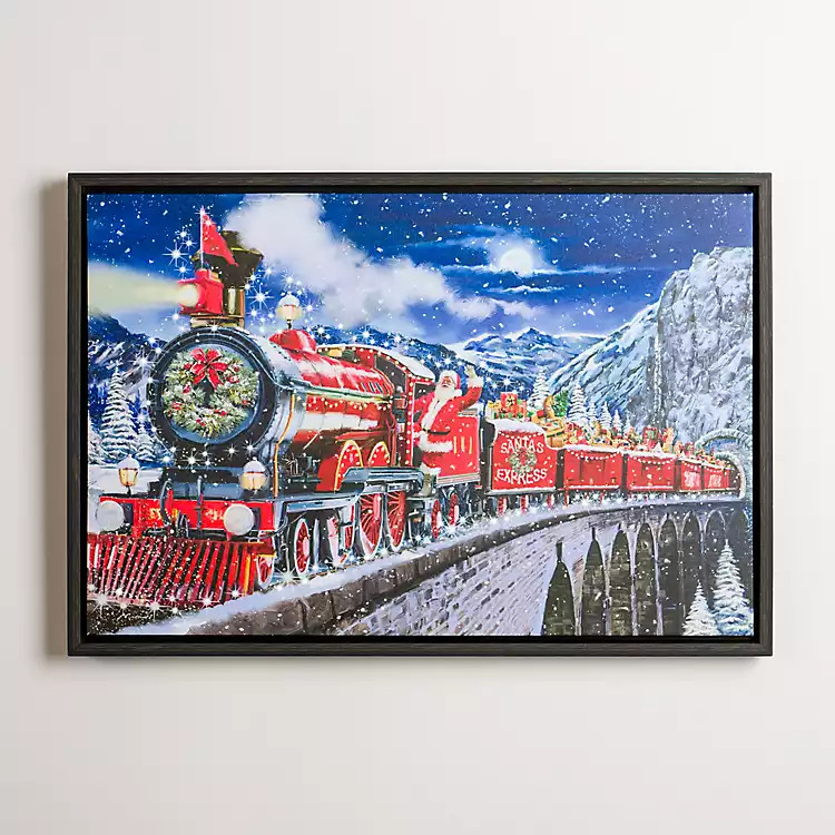 New! LED Santa Express Train Canvas Art Print | Kirkland's Home