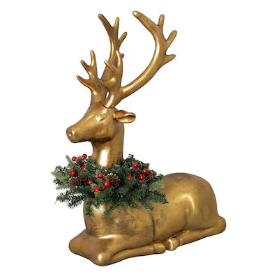 Holiday Living 26-in LED Gold Deer Blow Mold | Lowe's