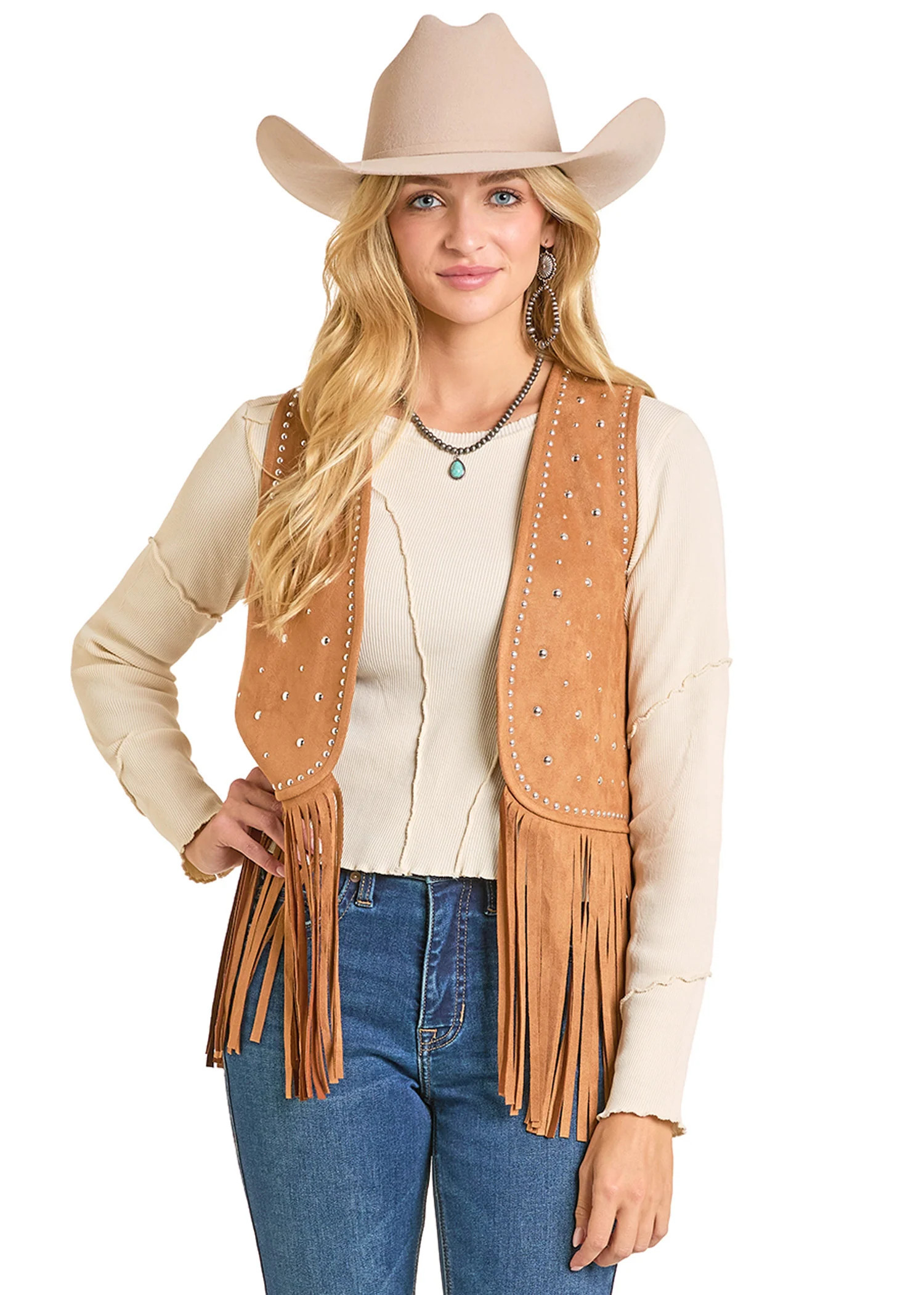 Fringe Studded Vest | Rock & Roll Denim