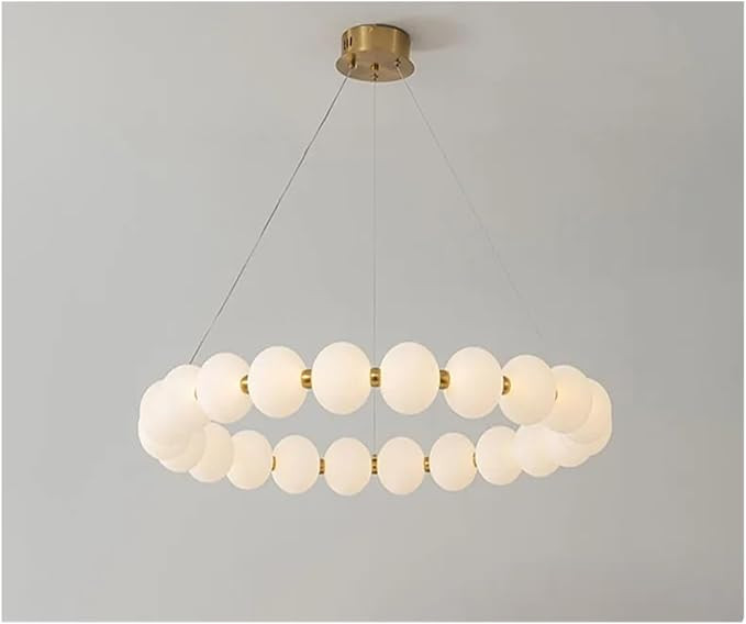 Modern White Acrylic Ball Luxury Copper LED Ceiling Pendant Light Pendant Light Dining Room Bedro... | Amazon (US)