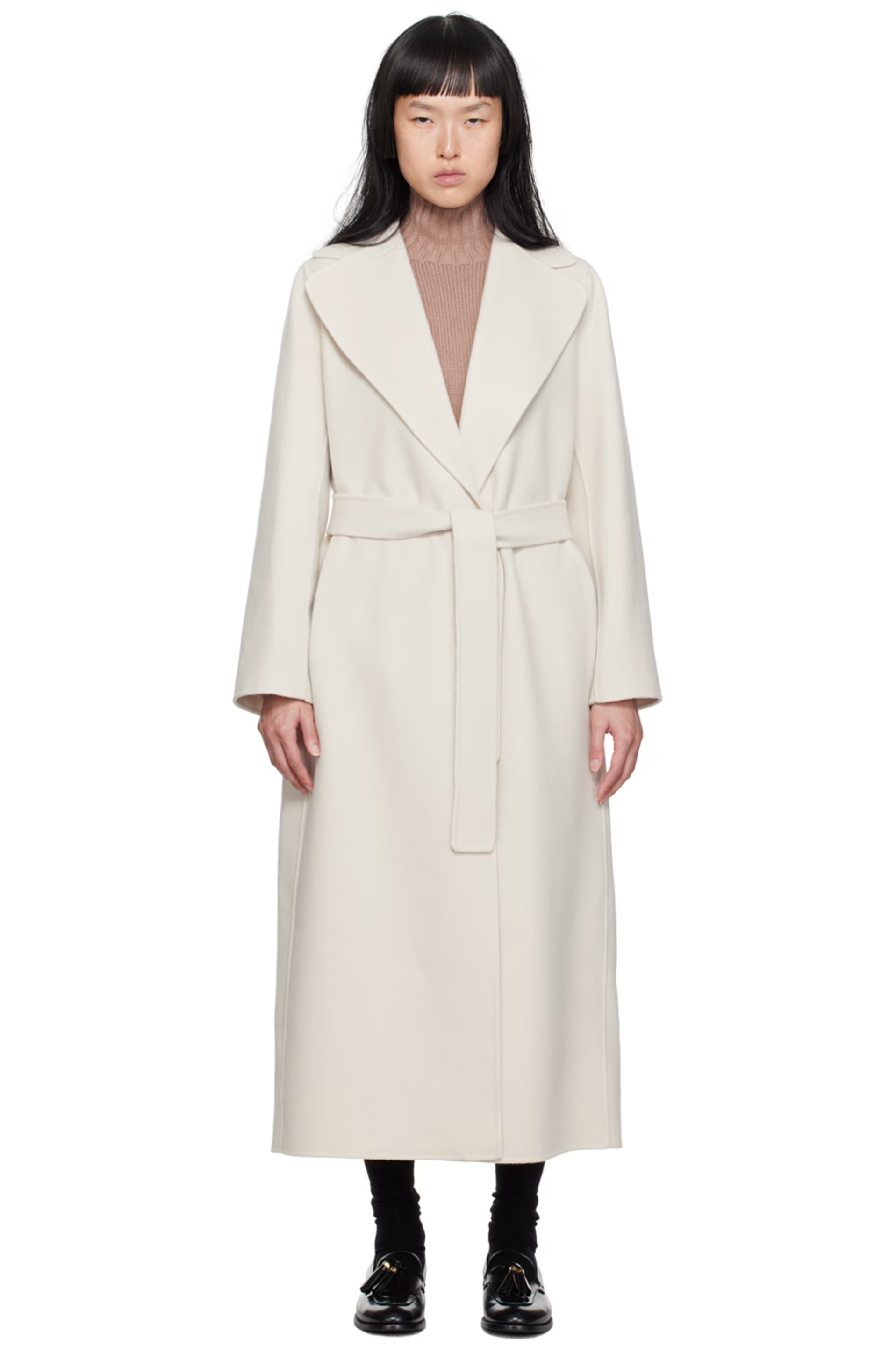 S Max Mara - Off-White Poldo Coat | SSENSE