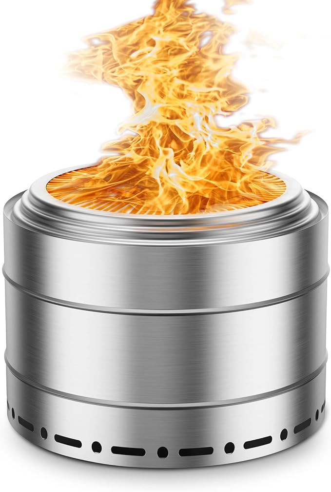 SURESTOVE Smokeless Fire Pit Outdoor Wood Burning Portable Firepit Stainless Steel for Backyard P... | Amazon (US)