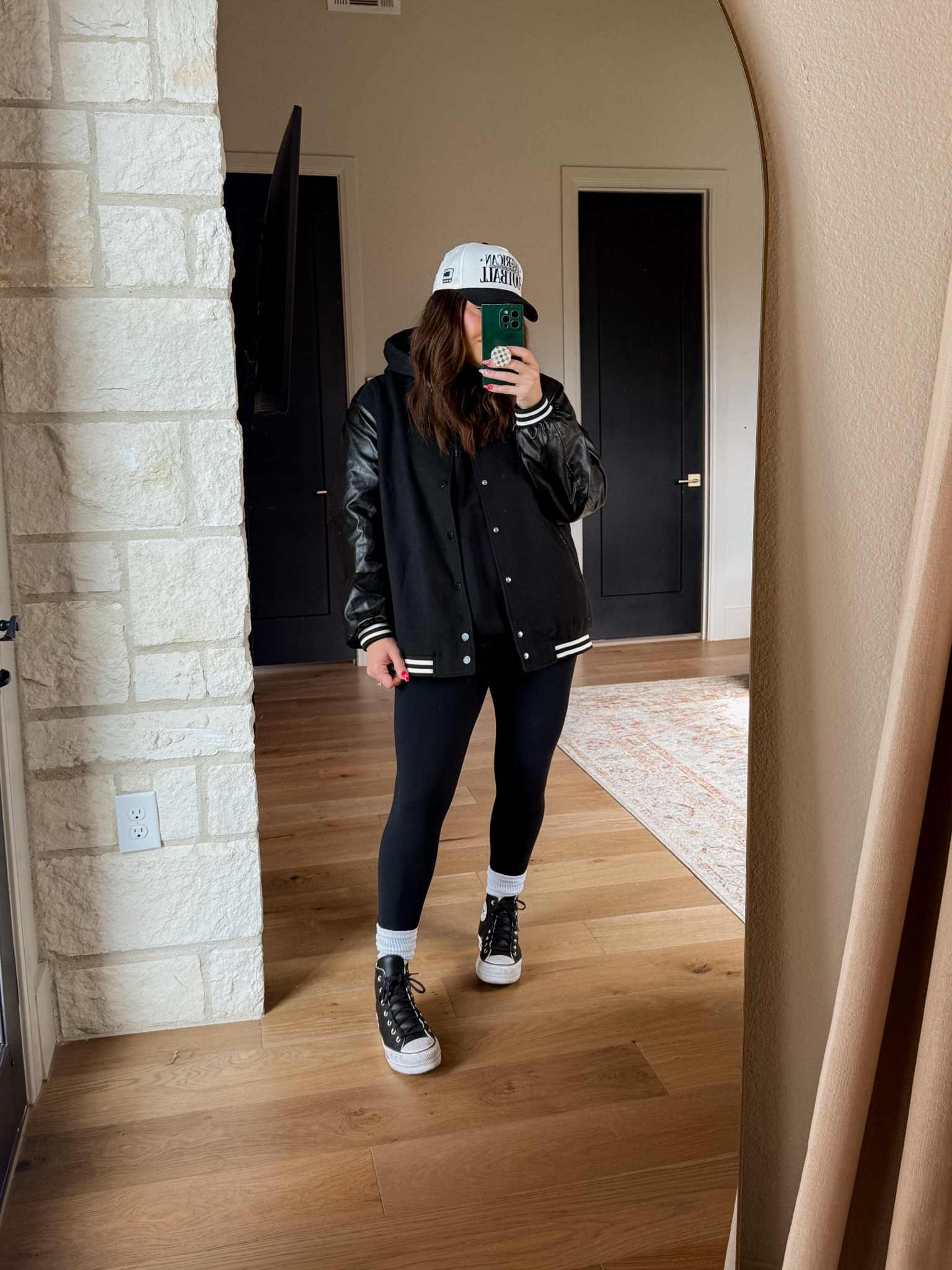 Cold weather casual outfit
Hoodie: XXL
Varsity Jacket: XL
Leggings: Large
Platform Converse: Size down 1/2 size


#LTKFindsUnder50 #LTKStyleTip #LTKMidsize