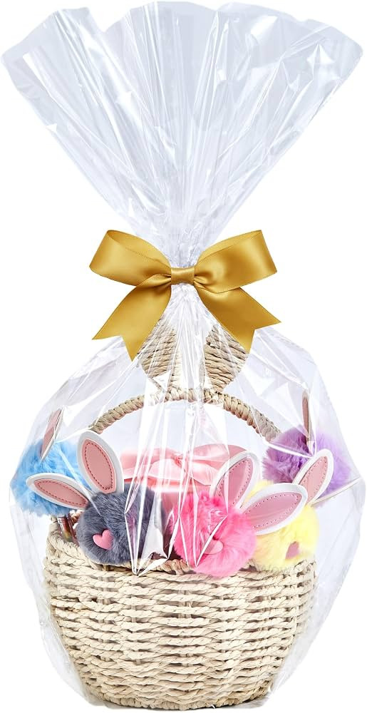 Wowfit 16x24 Cellophane Bags for Gift Baskets, Clear, 10 Bags | Amazon (US)