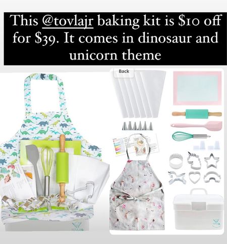 This @tovlajr baking kit is $10 off for $39. It comes in dinosaur and unicorn theme

#LTKbaby #LTKunder50 #LTKkids