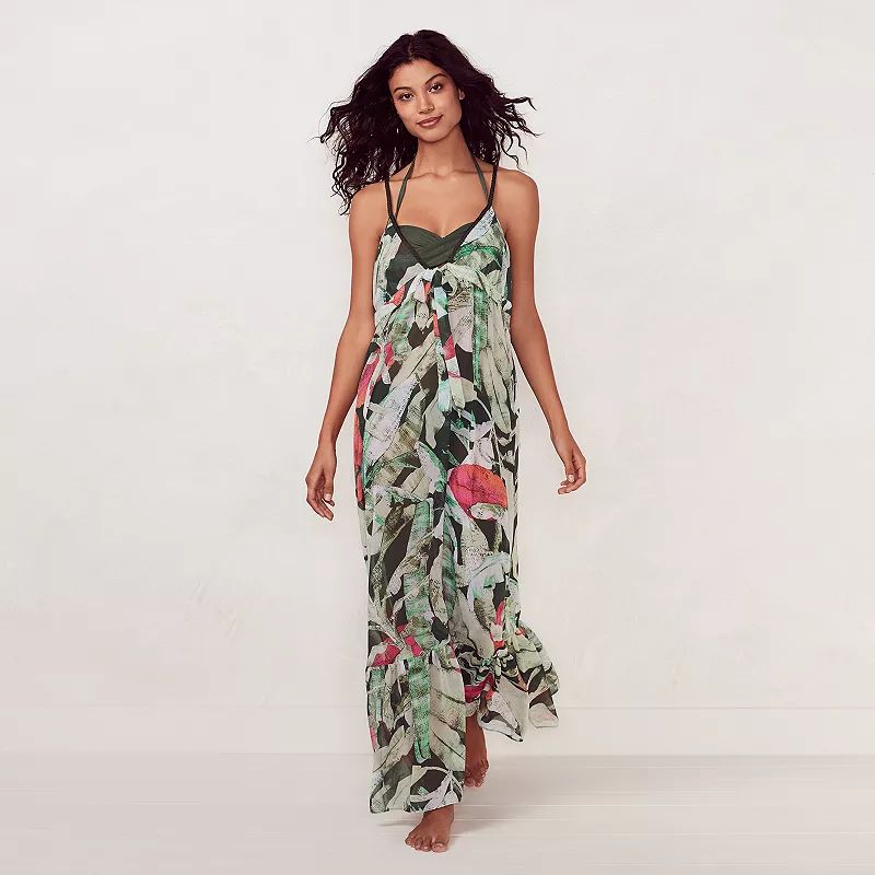 Women's LC Lauren Conrad Beach Shop Maxi Cover-Up, Size: XS, Green | Kohl's