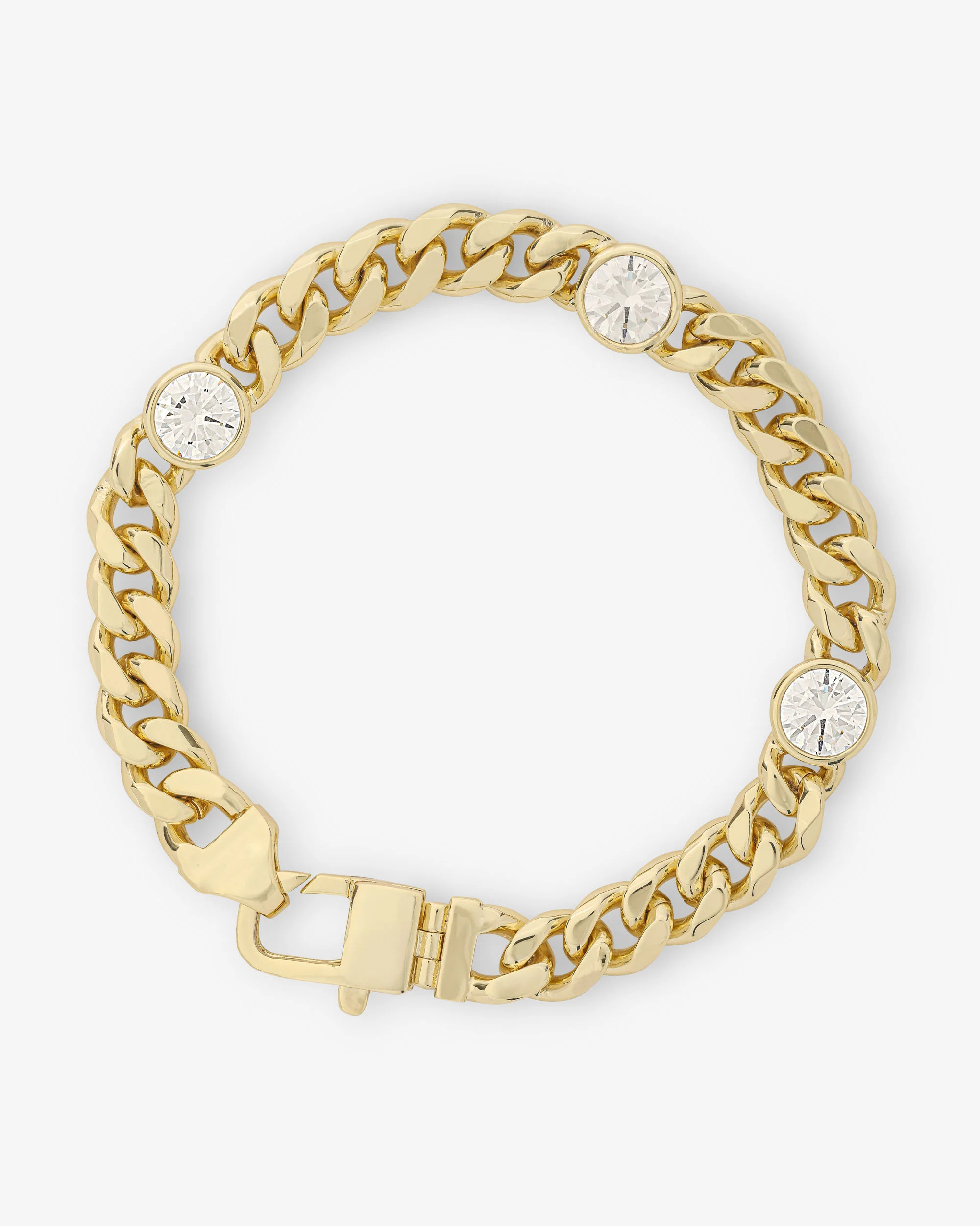 Julian Triple Diamond Bracelet 6.8mm - Gold|White Diamondettes - 6.5 | Melinda Maria Jewelry
