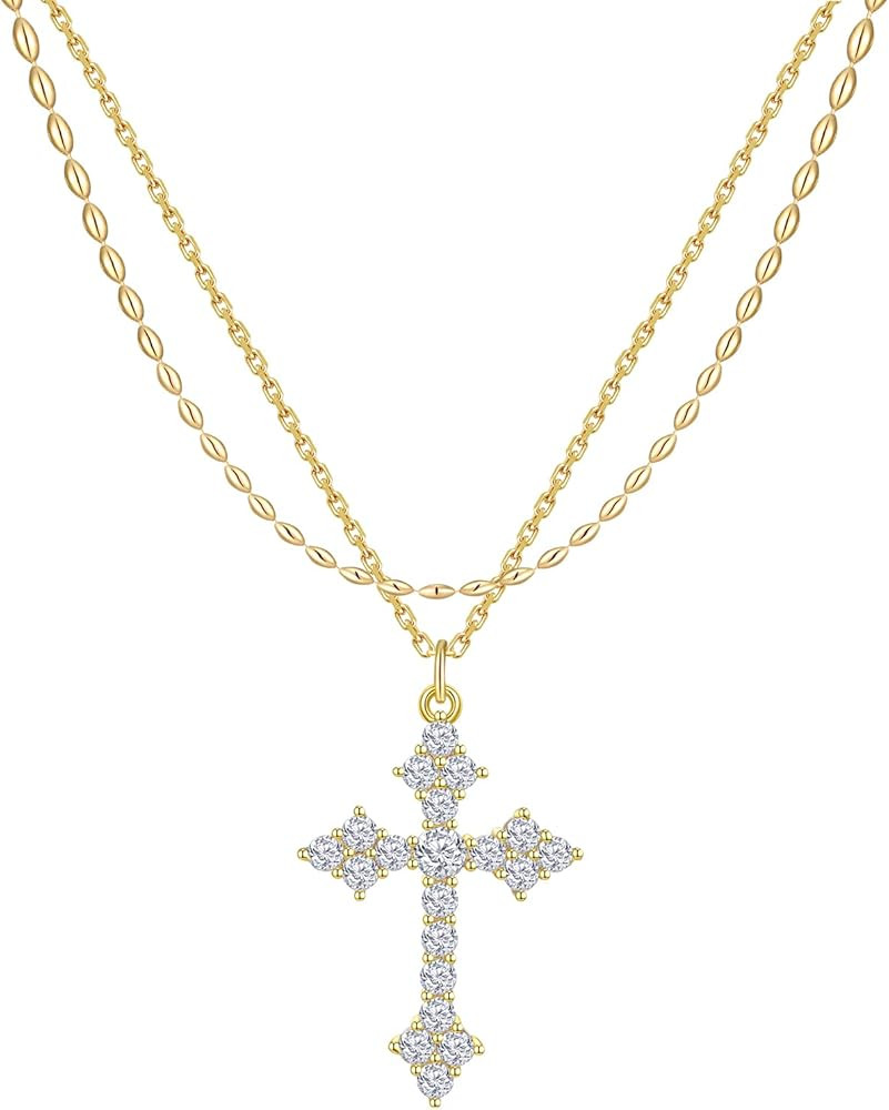 Silver/Gold Cross Jewelry - Women's Cross Necklace for Christmas & Birthday Gifts | Amazon (US)