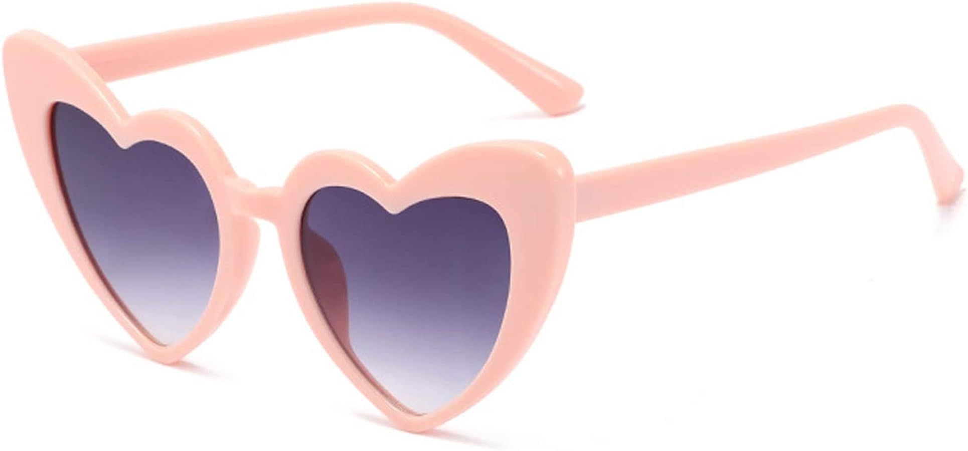 VideMundi Heart Shaped Sunglasses for Women,Vintage Cat Eye Mod Style Retro Kurt Cobain Glasses | Amazon (US)